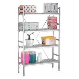 Regalsystem Kit 4, B1070 Kunststoff Aluminium 1142 mm 360 mm H 1800 mm Rostauflagen Fachlast 50 kg Feldlast 500 kg Produktbild