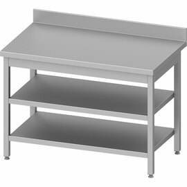 Arbeitstisch ECO AT 63 mit Zwischenboden | Aufkantung | 600 mm x 700 mm | Selbstmontage Produktbild