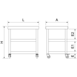 Rollhocker mit 2 Ablageböden | 705 mm x 505 mm H 730 mm Produktbild 2 S